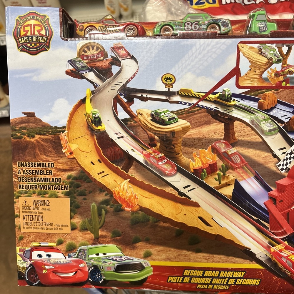 Disney Pixar Cars Race & Rescue Road Raceway Playset New Same Day Ship